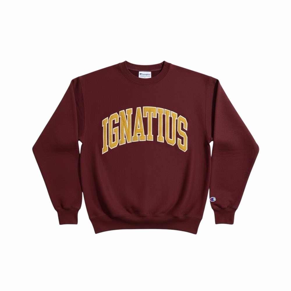 Champion Ignatius Crewneck Sweatshirt Burgundy Small Unisex